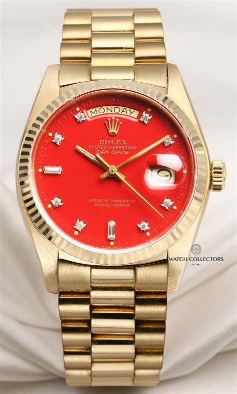 mens gold rolex red face|vintage red face Rolex.